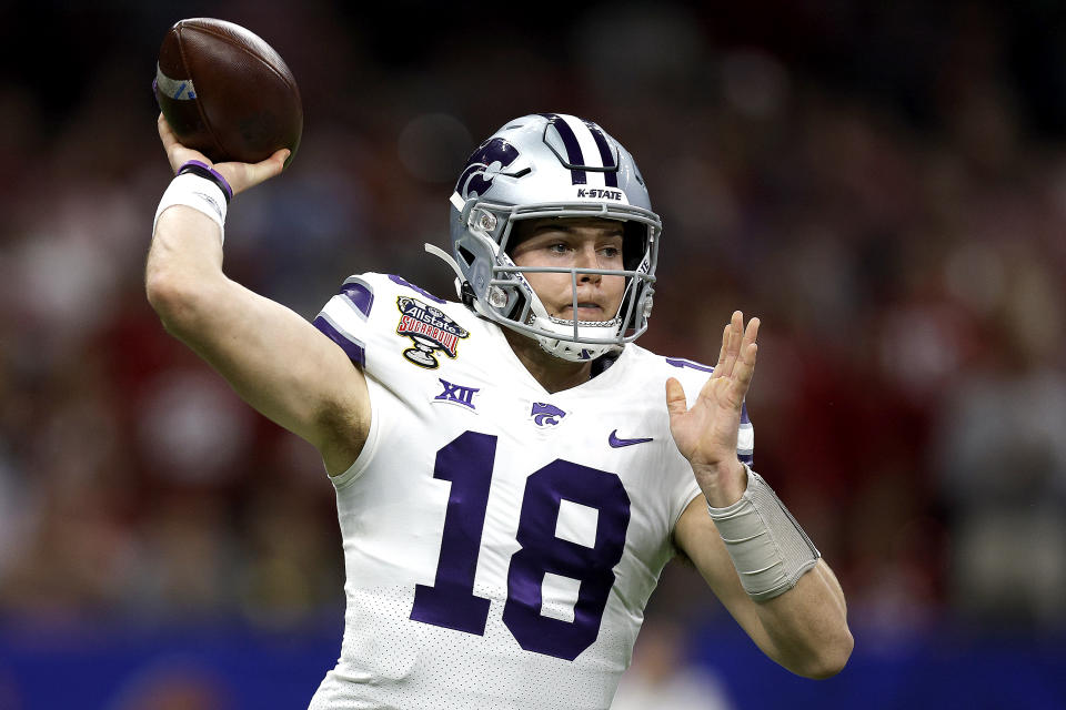 Kansas State QB Will Howard came in as an injury replacement midway through last season, and he performance admirably to help lead the Wildcats to a Big 12 title. (Photo by Sean Gardner/Getty Images)