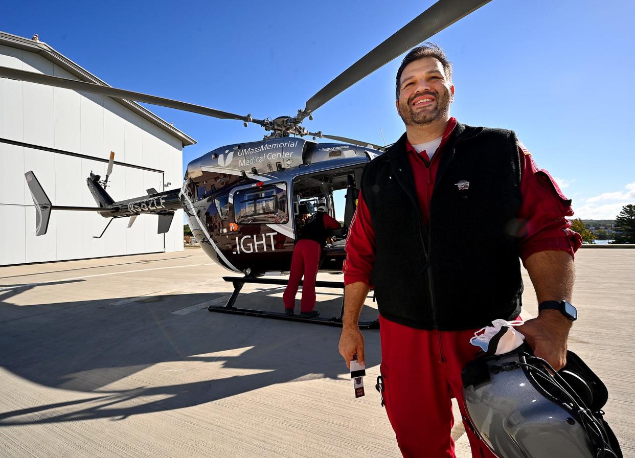 Jorge Yarzebski grew up minutes away from UMass Memorial Medical Center and dreamed of working for LifeFlight. Today, he is a LifeFlight paramedic.