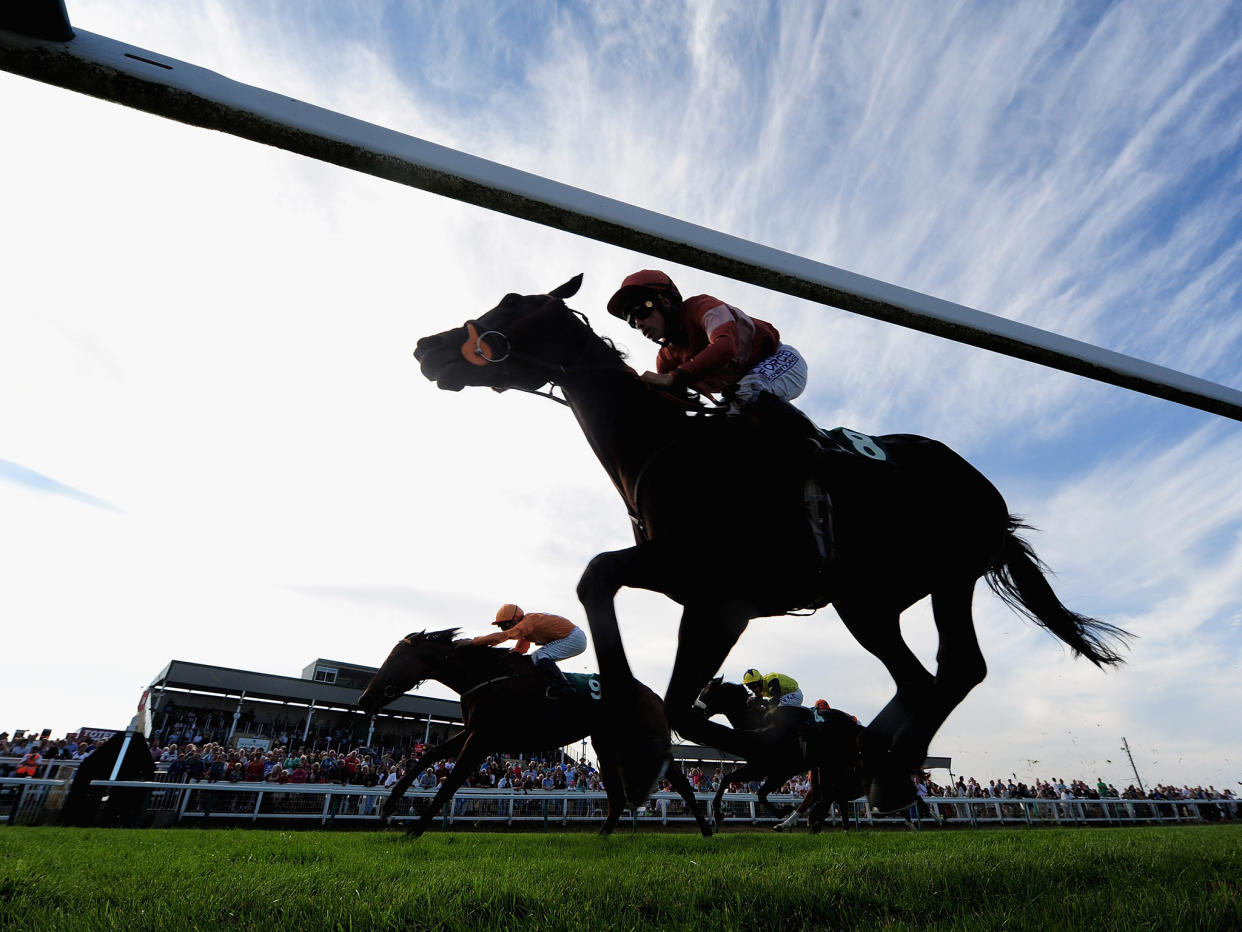 A general view of horse racing at Great Yarmouth, where the mix-up occurred: Getty