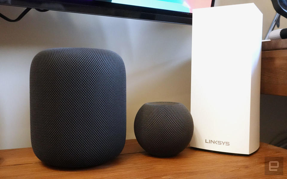 Apple HomePod 2、HomePod Mini、WiFi 6 路由器高度比較