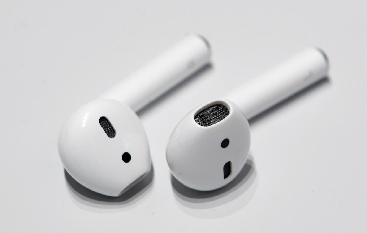 Apple Airpods on a white background, boxing day airpods deals amazon canada