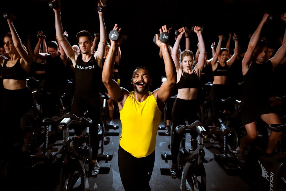 A SoulCycle instructor leading a class. Photo: SoulCycle/Maria Bentley