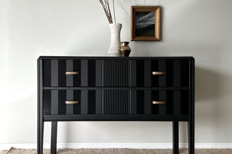 Black painted dresser.