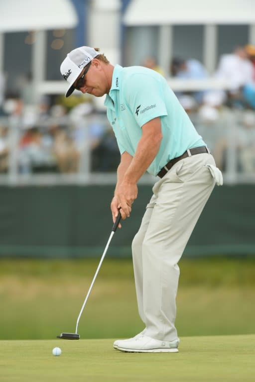 Charley Hoffman put himself under par for the tournament when he rolled in a long bomb at the par-five 16th for the last of his three birdies