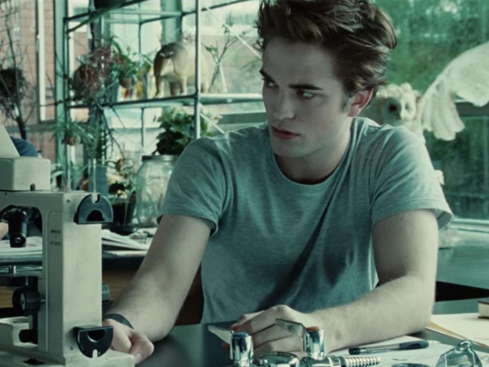 Kristen Stewart as Bella and Robert Pattinson as Edward in "Twilight."