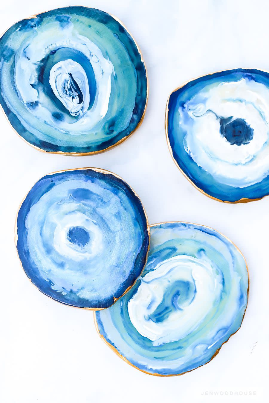 diy agate coasters for christmas gifts