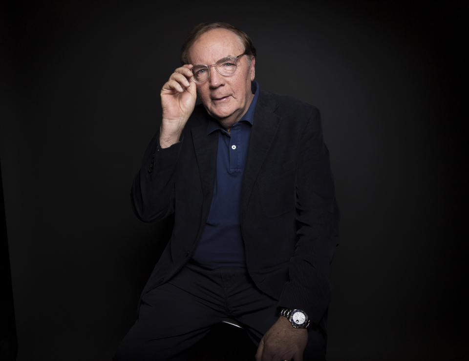 FILE - In this Aug. 30, 2016, file photo, author James Patterson poses for a portrait in New York. Oscar-winning actor Jon Voight, singer and musician Alison Krauss and mystery writer Patterson are among those being honored by President Donald Trump for their contributions to the arts or the humanities. The White House announced four recipients of the National Medal of Arts and four of the National Humanities Medal Sunday night, Nov. 17, 2019. (Photo by Taylor Jewell/Invision/AP, File)