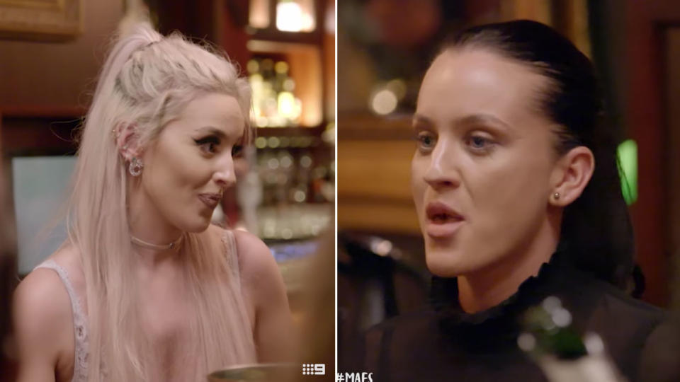 Married At First Sight featured an epic showdown last night between Elizabeth and Ines after the cheating scandal. Source: Channel Nine