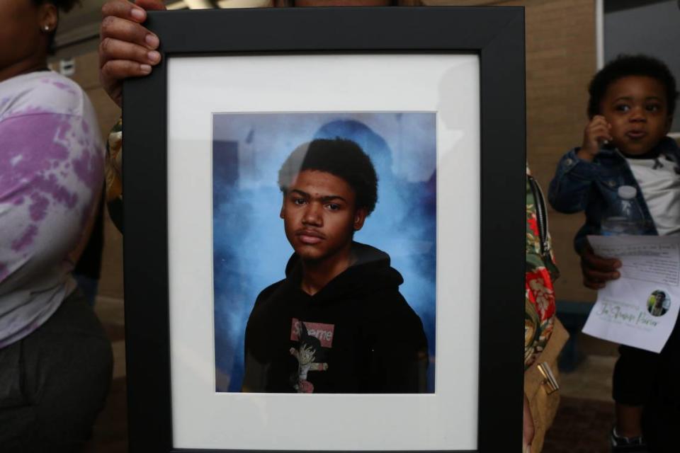 A memorial was held at Lamar High School on Friday, April 28, 2023, honoring Jashawn Poirier. He was fatally shot outside of the school on March 20, 2023.