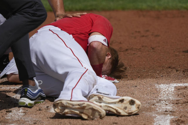 Justin Turner got hit in the face today by a pitch from Matt Manning. Hope  he is going to be ok : r/mlb