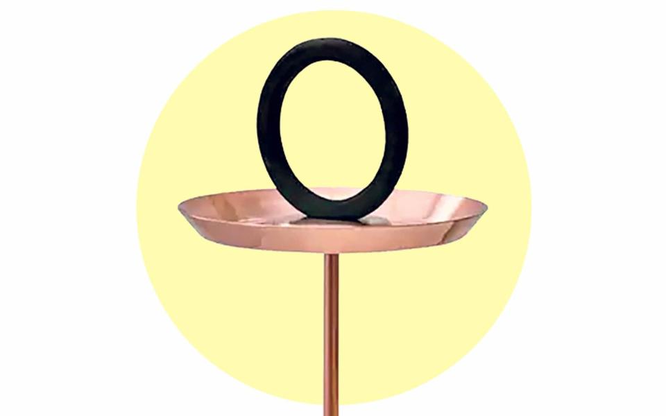 Round copper-plated bird bath, £60, Latzio.