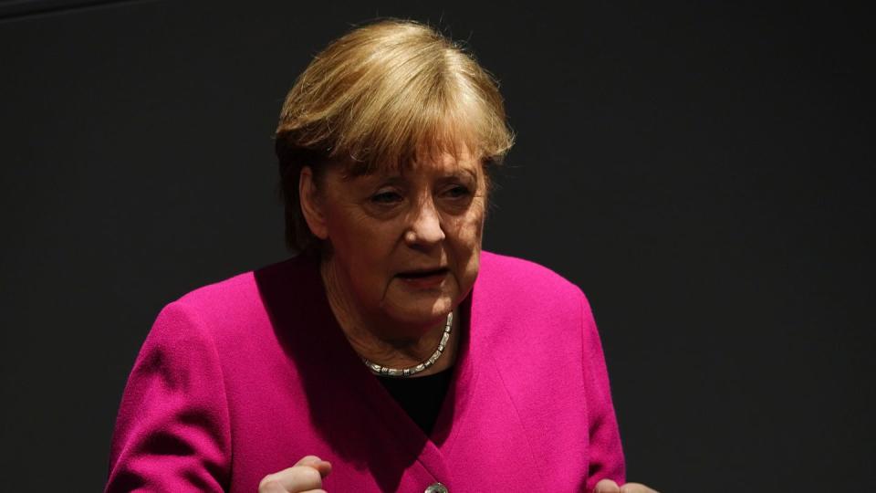 Bundeskanzlerin Angela Merkel Ende März bei  einer Regierungserklärung zur Corona-Pandemie.