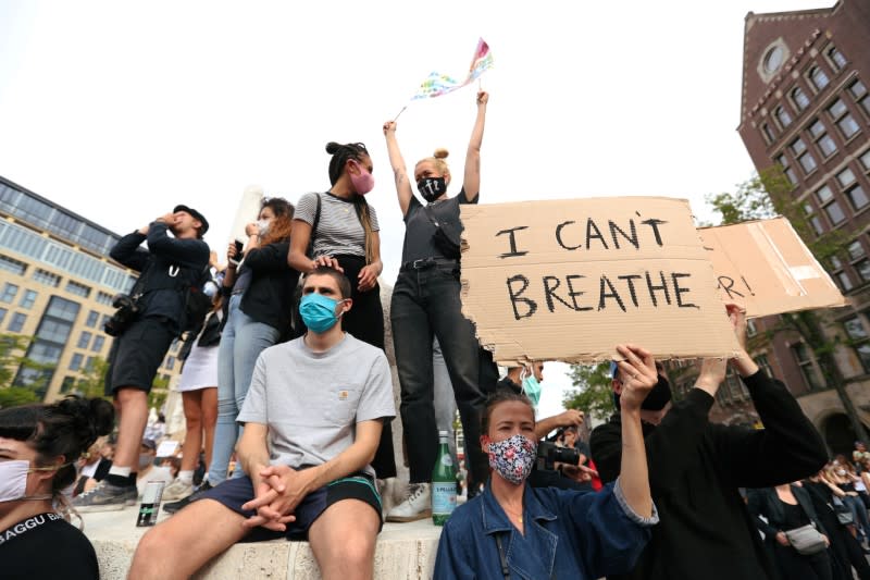 Protest against the death of George Floyd, in Amsterdam