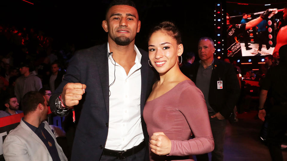 Douglas Lima and Valerie Loureda, pictured here at a UFC event in 2019.