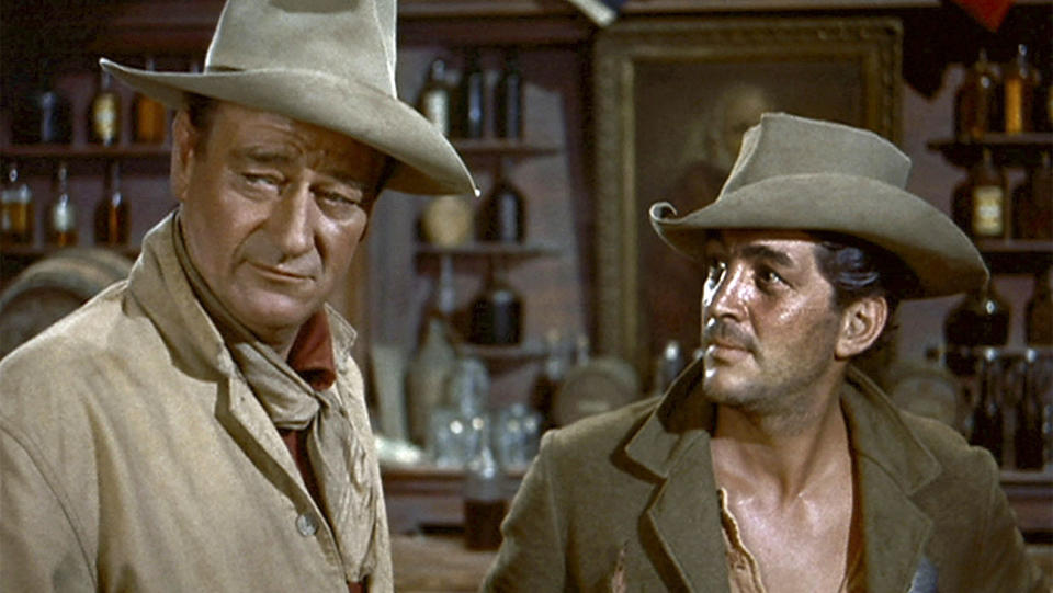 John Wayne and Dean Martin in RIO BRAVO, 1959.