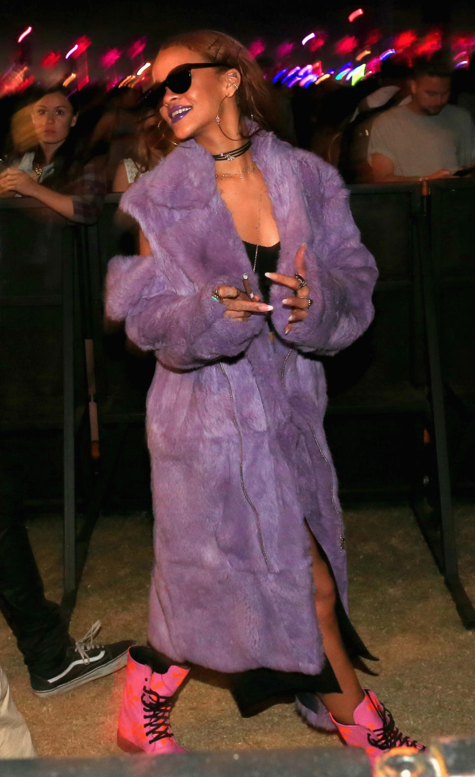 Best Coachella Fashion Looks | Singer Rihanna attends day 2 of the 2015 Coachella Valley Music & Arts Festival (Weekend 1) at the Empire Polo Club on April 11, 2015 in Indio, California