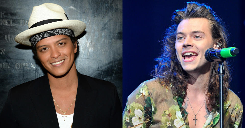 Uptown Hunk: Bruno Mars has written lyrics for Harry Styles ahead of his debut solo album release (Copyright: Kevin Mazur/Steve Jennings)