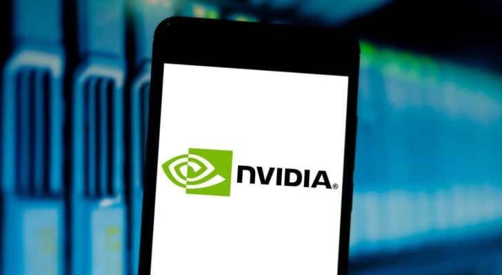 Nvidia (NVDA) logo displayed on phone screen