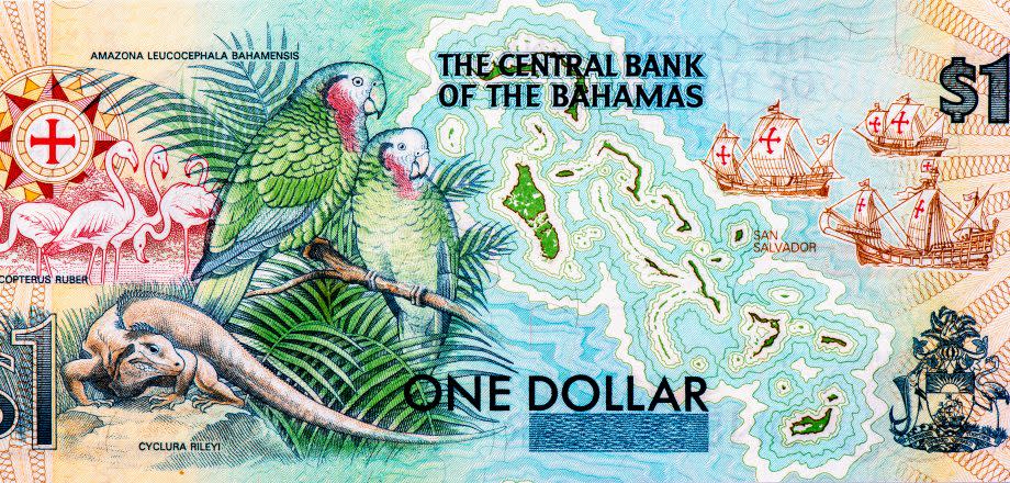 Eine (analoge) Bahamas-Dollar-Note