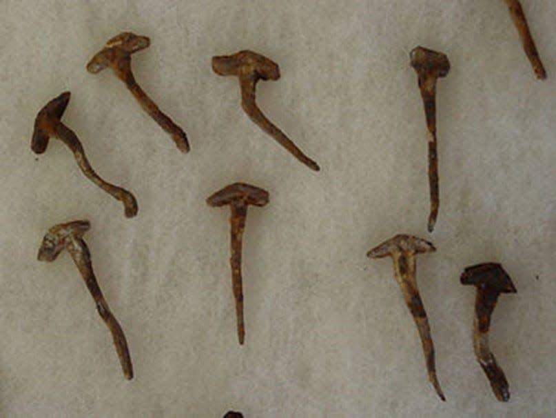 Horseshoe nails from Coronado's camp in Blanco Canyon.