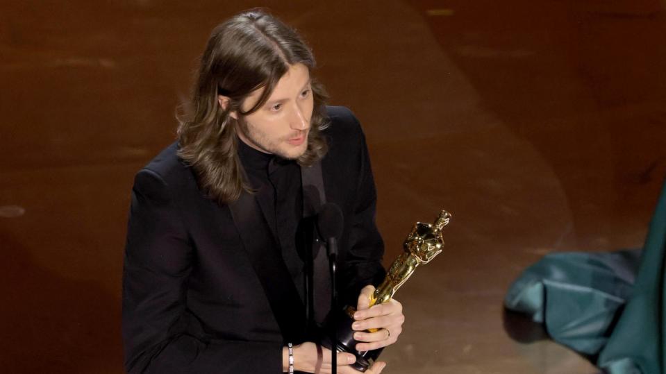 PHOTO: Ludwig Göransson accepts the Best Original Score for 'Oppenheimer' onstage during the 96th Annual Academy Awards, March 10, 2024, in Hollywood. (Kevin Winter/Getty Images)