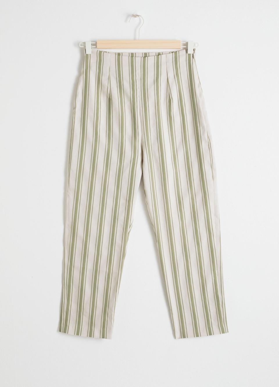 & Other Stories Linen Blend Cropped Trousers, $89, & Other Stories