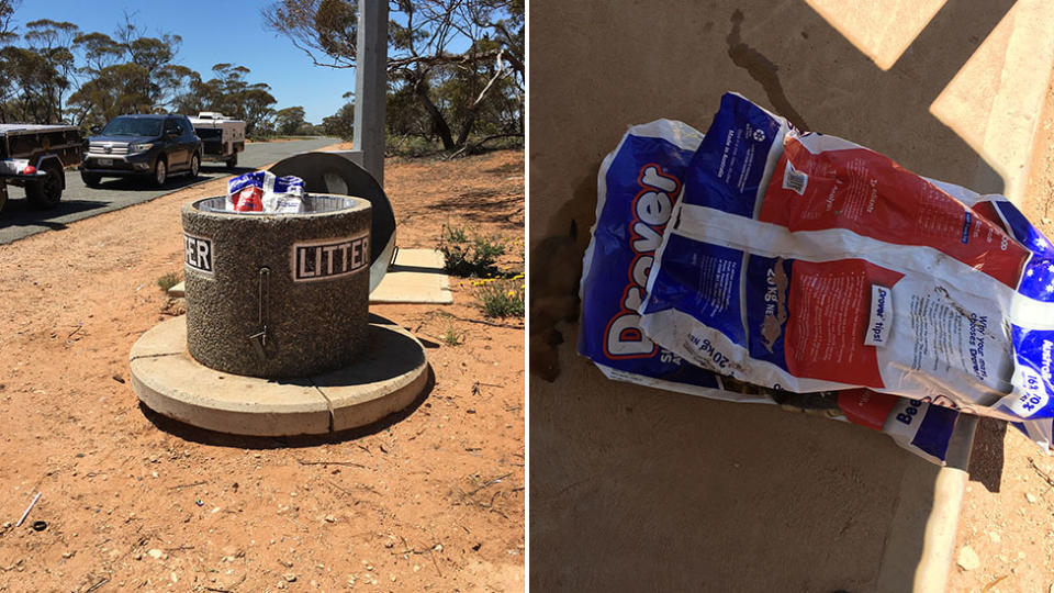 The dogs were found in dog food bags, in a bin, on the side of the road. Source: RSPCA SA