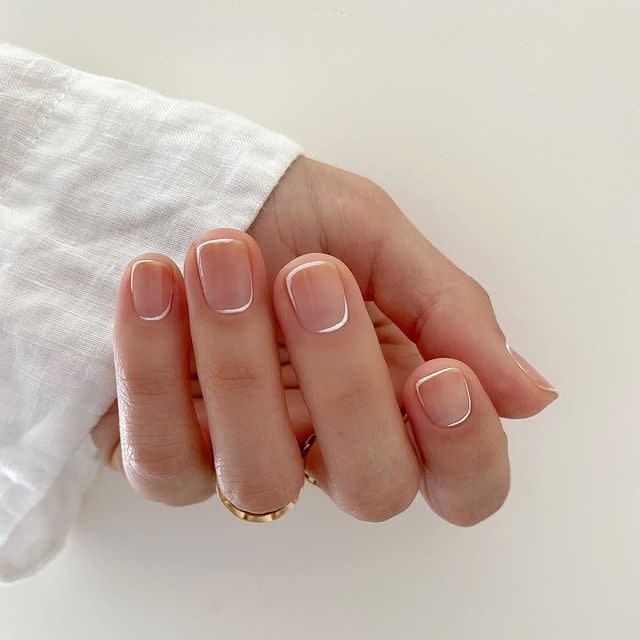 6) Asymmetrical French Manicure