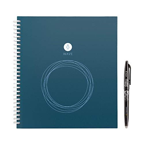 4) Rocketbook Wave Smart Notebook - Dotted Grid Eco-Friendly Notebook with 1 Pilot Frixion Pen Included - Standard Size (8.5" x 9.5"), BLUE (WAV-S)