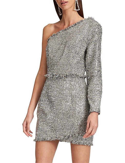 Lioness silver sparkle cocktail Christmas summer party dress