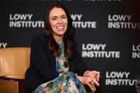 New Zealand's Prime Minister Jacinda Ardern addresses the Lowy Institute in Sydney
