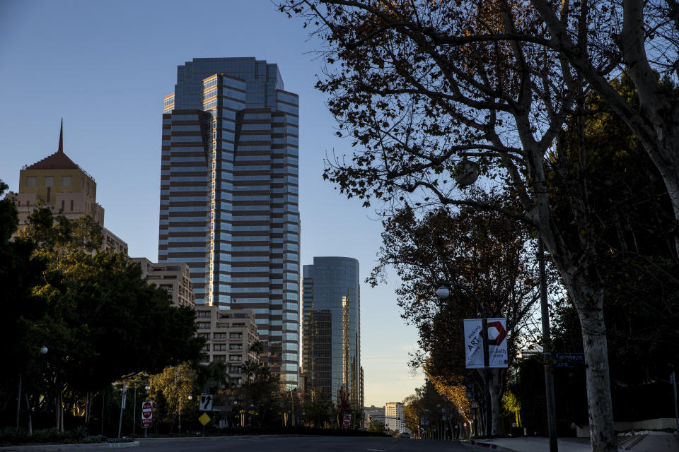 LOS ANGELES, CA - DECEMBER 13: Fox Plaza, photographed on December 13, 2017 in Century City, Los Angeles, CA. Twenty-First Century Fox, the global film and TV company controlled by the Murdoch family, would prefer to sell some assets to the Walt Disney Company because its a better strategic fit and presents fewer regulatory hurdles. (Kent Nishimura / Los Angeles Times via Getty Images)