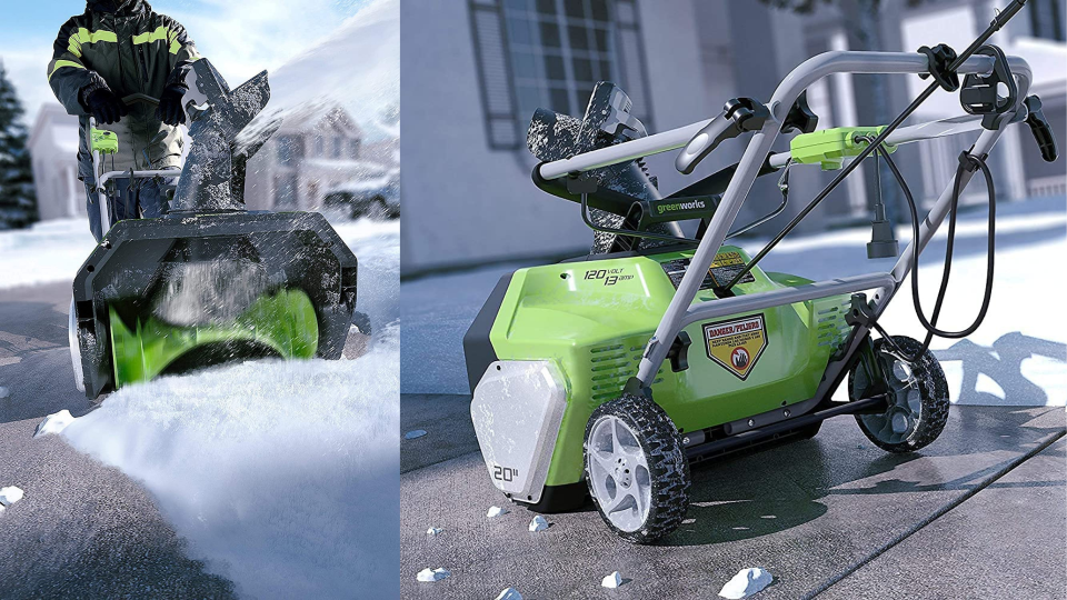 The brand behind our favorite electric shovel, Greenworks also makes an electric snow thrower that will offer a little more force behind it.