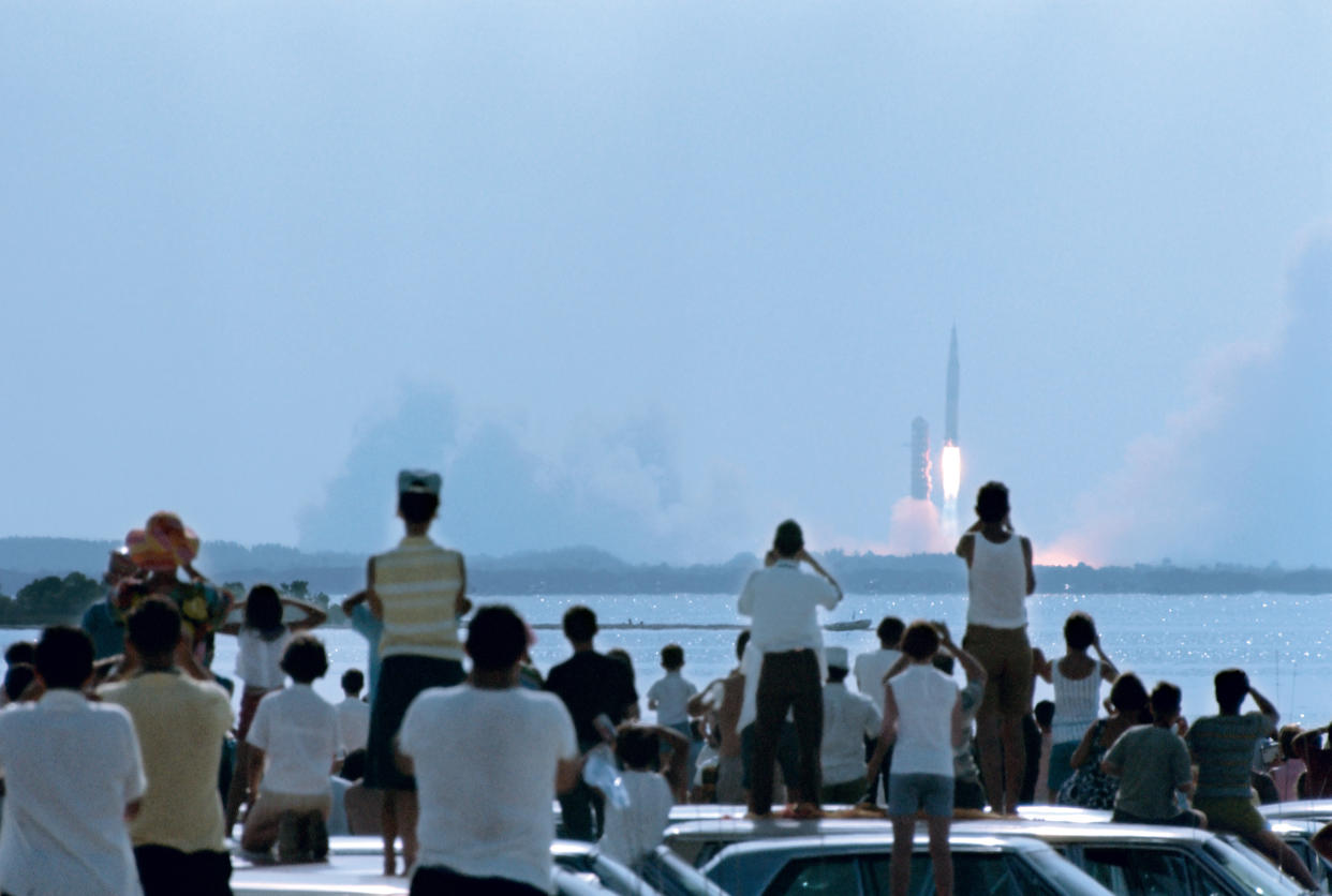 View over the heads of spectators of the launch of NASA's Apollo 11 space mission, Cape Kennedy (later Cape Canaveral), Florida, July 16, 1969. (Photo: Ralph Crane/The LIFE Picture Collection via Getty Images/Getty Images)