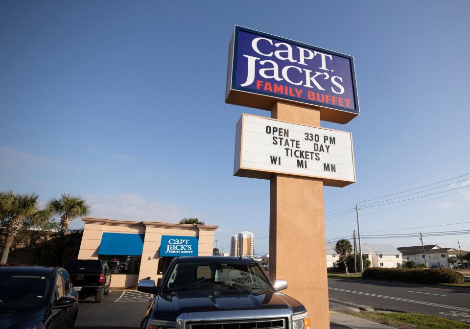 Crab legs are the main attraction, all you can eat, at Captain Jack's Family Buffet in Panama City Beach. Captain Jack's has been family owned and operated on the beach since 2000.