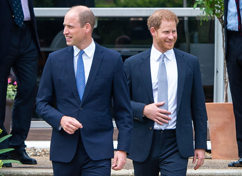 Britain's Prince William, Duke of Cambridge (L) and Britain's Prince Harry, Duke of Sussex 