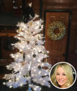 <p>Fans of Kaley Cuoco know that she is an avid equestrian and loves horses. That’s why it’s no surprise to see that the <i>Big Bang Theory</i> star has decked out her barn for the holidays! “Christmas is happening at the barn,” she captioned a pic of a white Christmas tree. “Yes that’s a visor/bonnet tree topper.” (Photo: <a rel="nofollow noopener" href="https://www.instagram.com/p/BNnWsU-gFAZ/" target="_blank" data-ylk="slk:Instagram;elm:context_link;itc:0;sec:content-canvas" class="link ">Instagram</a>/Getty Images) </p>