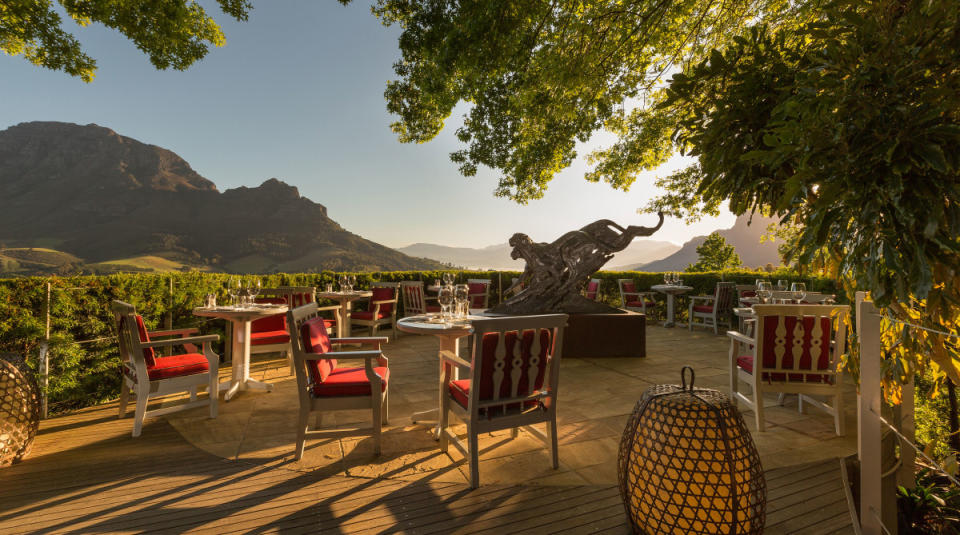 <p>Restaurant Terrace at Delaire Graff Estate</p><p>Courtesy of Delaire Graff Estate | Photo by Dylan Lewis</p>