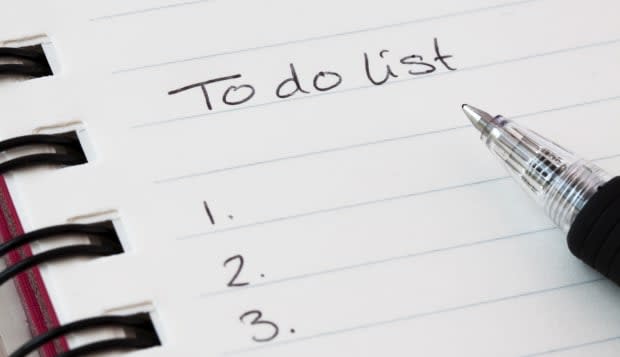 'To do list' with a black pen.