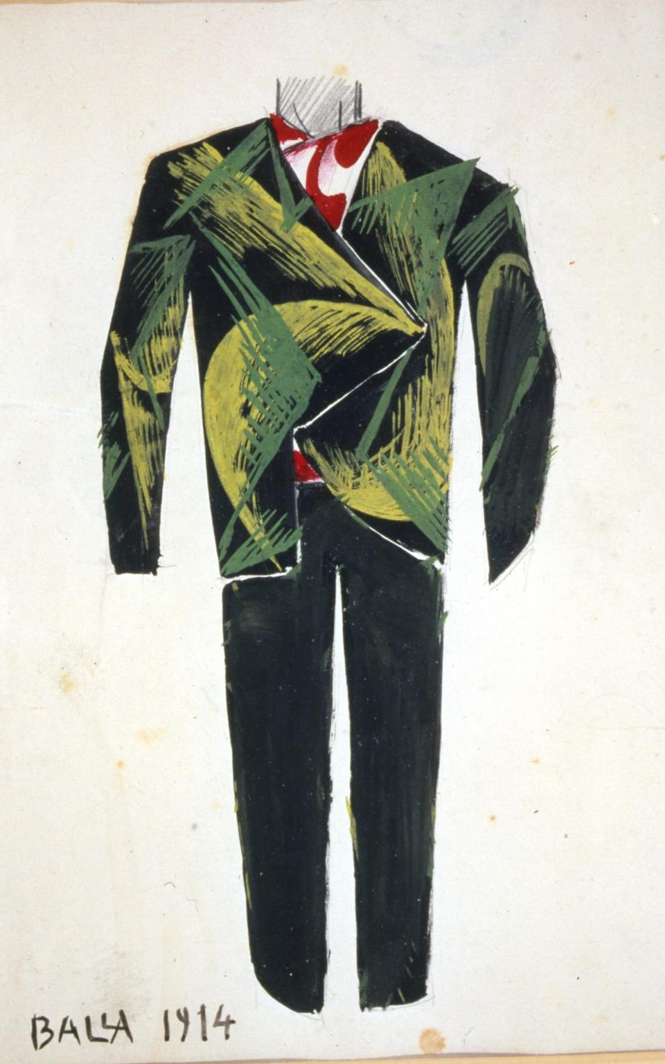 Giacomo Balla's Design for a Man’s Suit (1914) - Credit: The Biagiotti Cigna Foundation