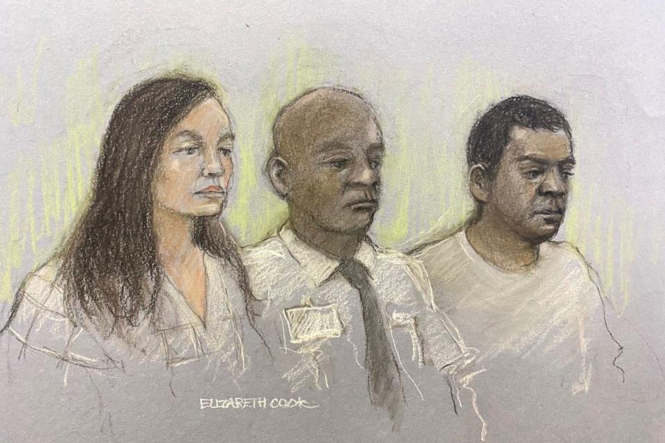 Constance Marten and Mark Gordon are depicted in a court drawing from a previous hearing (PA)