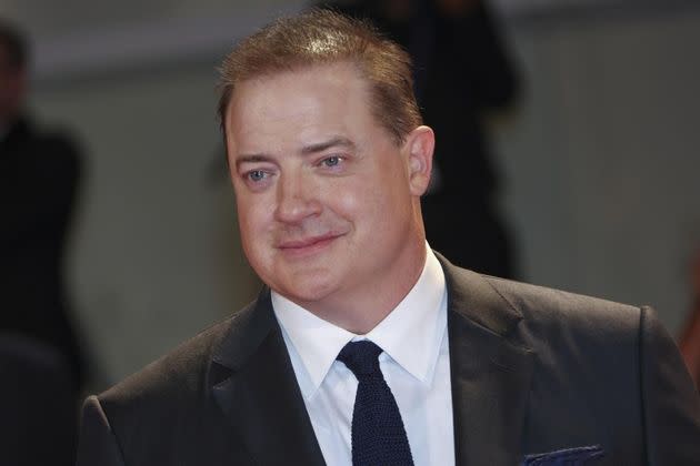 Brendan Fraser poses for photographers upon arrival at the premiere of the film 'The Whale' during the 79th edition of the Venice Film Festival in Venice, Italy on Sept. 4. (Photo: AP)