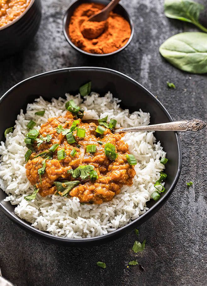 <p>Ethiopia is known for it's rich vegan dishes, and this recipe really makes those flavors shine.</p><p>Get the recipe from <a href="https://www.cookwithmanali.com/instant-pot-ethiopian-lentil-stew/" rel="nofollow noopener" target="_blank" data-ylk="slk:Cook with Manali;elm:context_link;itc:0;sec:content-canvas" class="link ">Cook with Manali</a>.</p>