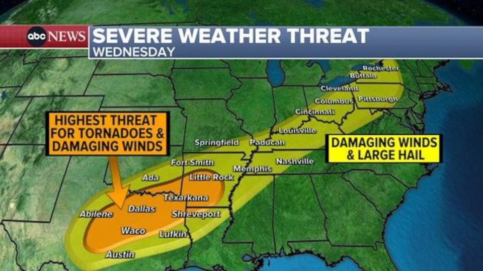 PHOTO: Severe weather threat on May 22, 2024. (ABC News)