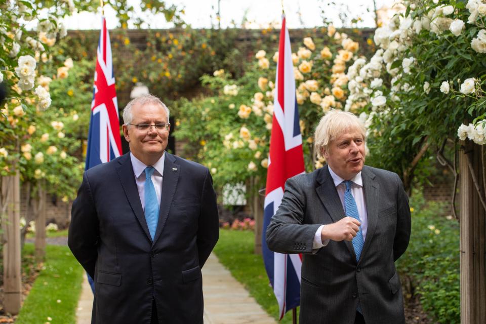 Boris Johnson meets Scott Morrison (PA Wire)