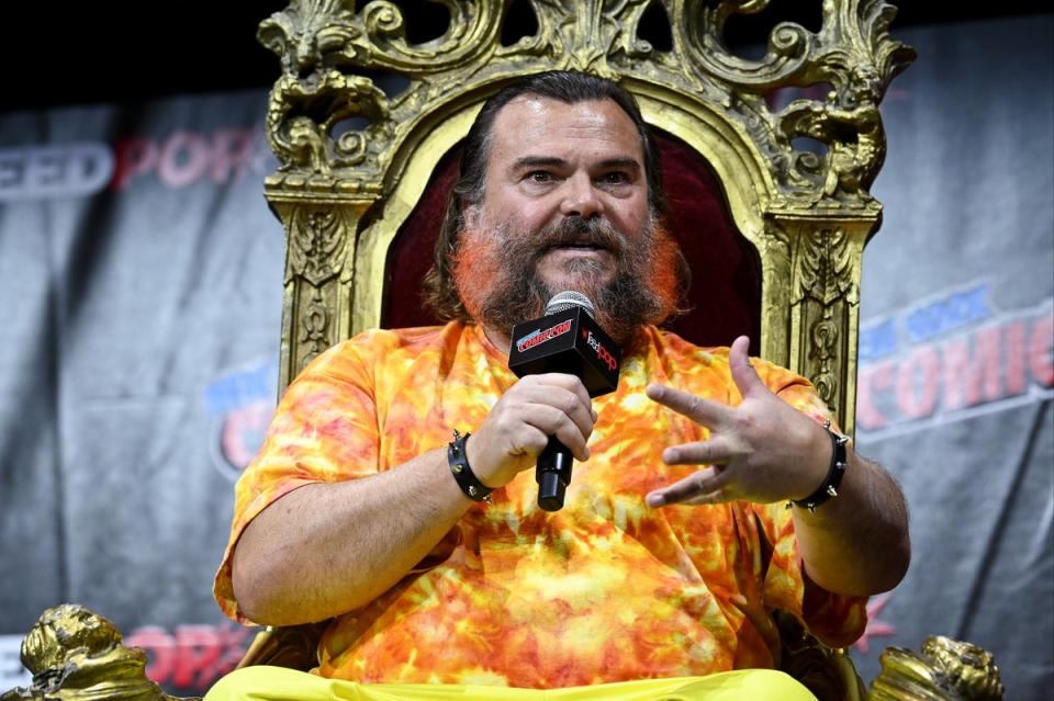 Jack Black onstage at the launch of the trailer (Getty Images for Universal Pictu)