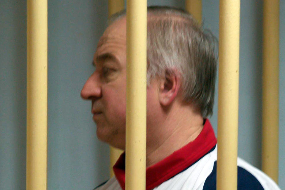 Former Russian military intelligence colonel Sergei Skripal attends a hearing at the Moscow District Military Court in 2006. (Photo: Yuri Senatorov/Kommersant Photo/AFP via Getty Images)