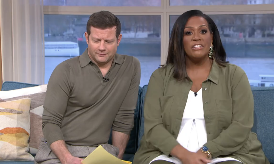 Alison Hammond apologises for This Morning going off air. (ITV screengrab)
