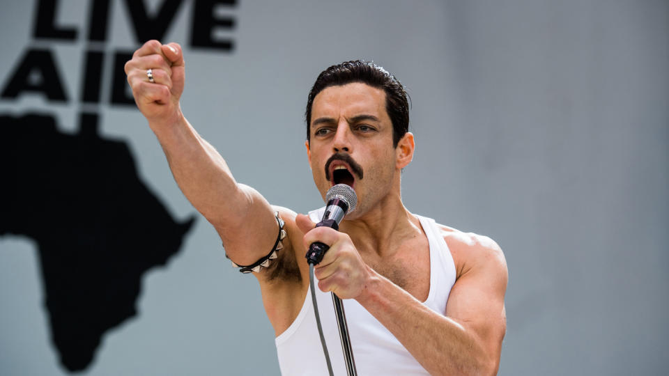 Malek as Freddie Mercury in Bohemian Rhapsody (Credit: 20th Century Fox)