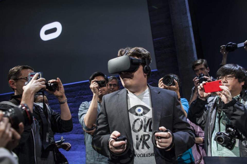 <div class="inline-image__caption"><p>"Palmer Luckey, founder and inventor of Oculus VR, demonstrates the Oculus Rift virtual reality headset and the Oculus Touch hand controllers during an event in San Francisco, California on Wednesday, June 11, 2015. </p></div> <div class="inline-image__credit">Ramin Talaie via Getty</div>